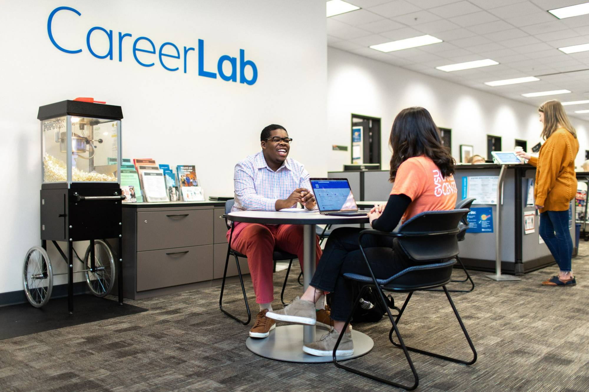 Students meeting at Career Lab